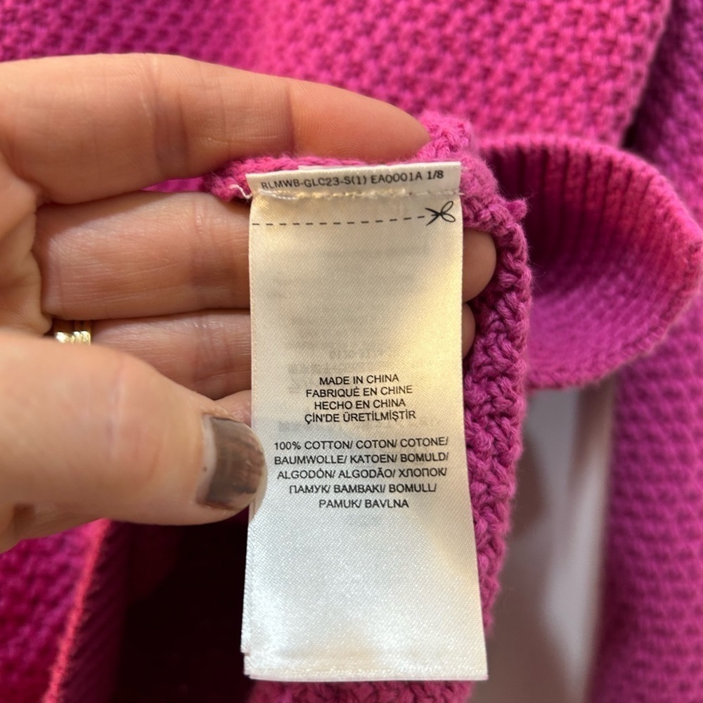 Lauren Ralph Lauren Pink Knotted Knit Sweater Size M Boat Neck Preppy Mature - Picture 7 of 8
